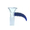 Small clear glass cone piece with dark blue coiled spiral