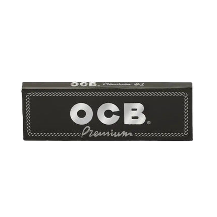 OCB Premium rolling papers box, black rectangular pack with centered OCB Premium logo