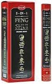 Feng shui incense sticks set, red and black 5-in-1 box with earth, wood, fire, metal, water
