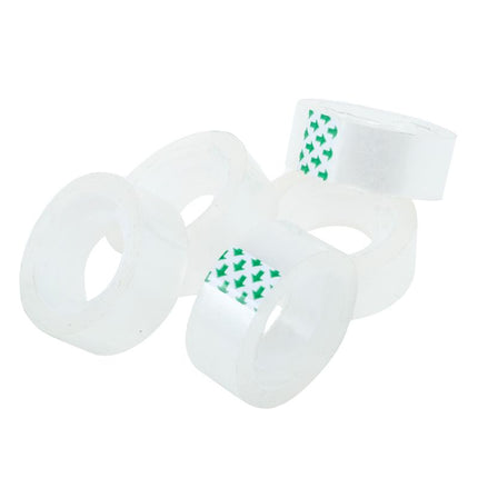Clear adhesive tape rolls, 6-pack, 18mm x 18m each, transparent tape