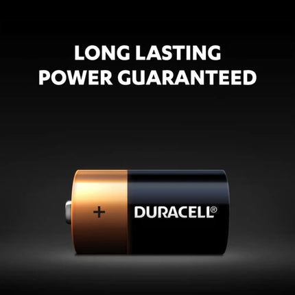 Duracell C alkaline battery with copper band and black casing