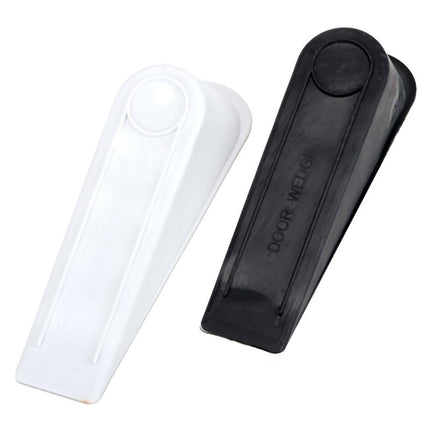 High back rubber door stopper set, black and white rubber stop pads