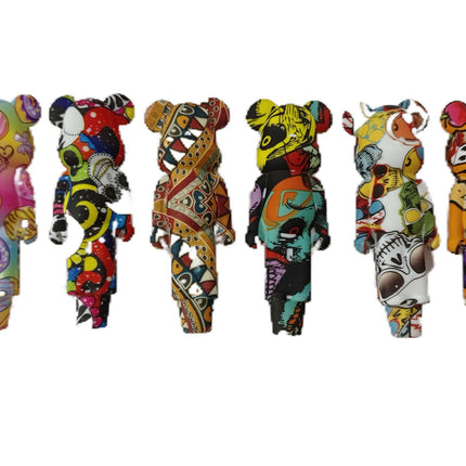 Row of mixed-design silicone animal-shaped tobacco pipes, multicolor