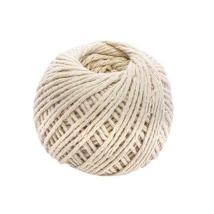 Light beige cotton twine ball, coiled rope texture detail
