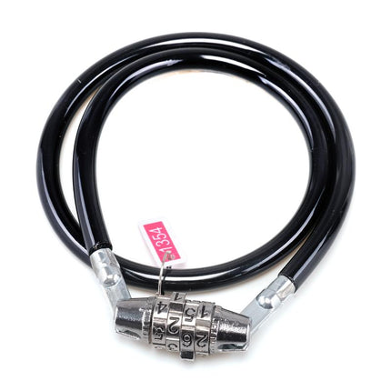 4-digit combination security cable lock with metal padlock and twin steel cables
