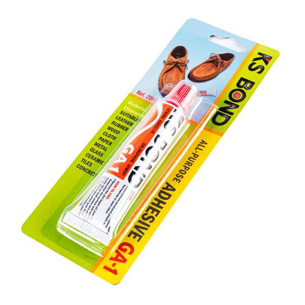 KS BOND all-purpose adhesive glue blister pack with shoe and material icons