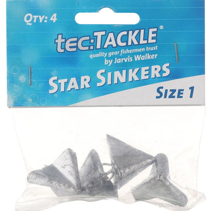 Grey star sinkers bait weights in blister pack, Size 1