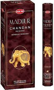 HEM Madhur Chandan incense stick box and single incense stick pack