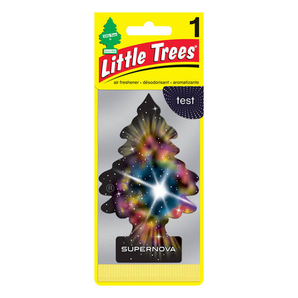 Little Trees galaxy tree air freshener with Supernova starburst design