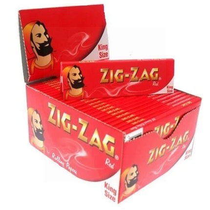 Zig-Zag Red King Size rolling papers in red display box, 50 booklets