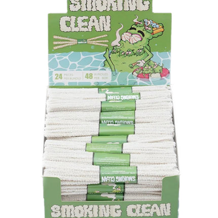 Barbed pipe cleaners bundle pack with cream bristles and green band labels, 24 pcs.