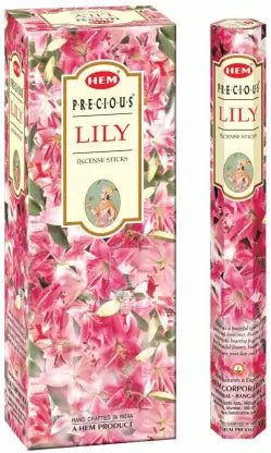 HEM Precious Lily incense sticks gift box, pink and green floral design