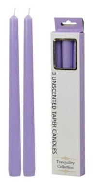 Lavender tapered candles, 3-pack, in gift box