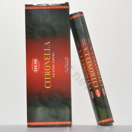 Hexagonal citronella incense sticks box with one incense stick, 120-count set