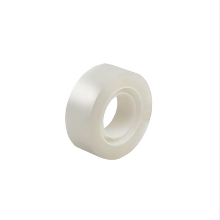 Clear tape roll with white plastic core