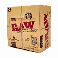 RAW Connoisseur slim rolling papers box, Classic, 24-pack