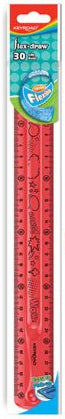 Keyroad Flex ruler, 30 cm red flexible measuring ruler with inch and metric markings