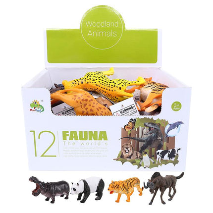 Animal Kingdom animal figurine set in box, assorted wildlife mini figures inside