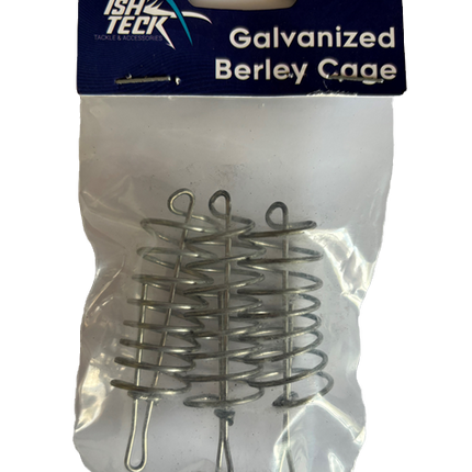 Small galvanized berley cage springs with two hanging loops, 3-pack in bag