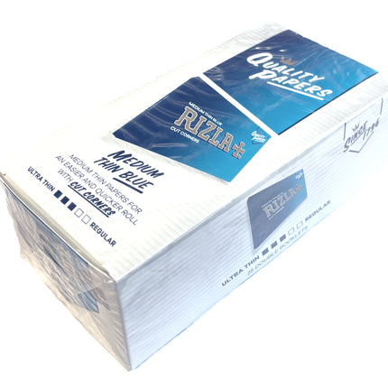 Rizla Blue double papers box, 25 booklet pack with blue labels