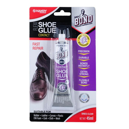 Clear contact shoe adhesive glue in retail pack with applicator, 45 ml