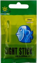 Small green and yellow Light Stick blister card with 50m visibility label
