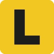 Magnetic yellow L letter plate with bold black L symbol