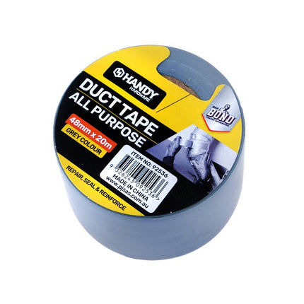 HANDY HARDWARE duct tape roll label, grey all-purpose repair tape