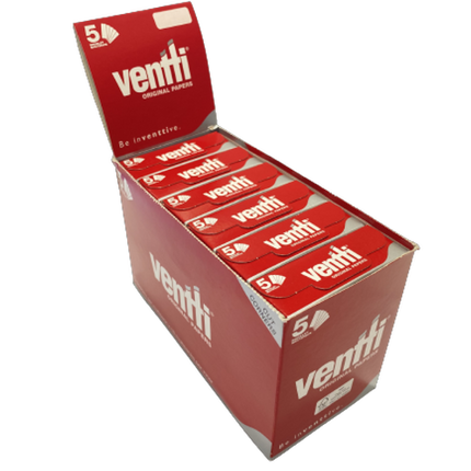 Ventti original papers 5-booklet multipack carton with multiple packs on top