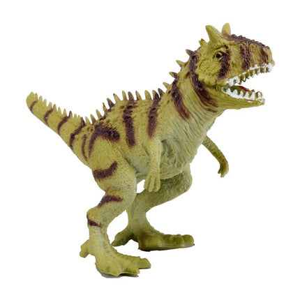 Single dinosaur figurine with brown and green textured skin, realistic pose