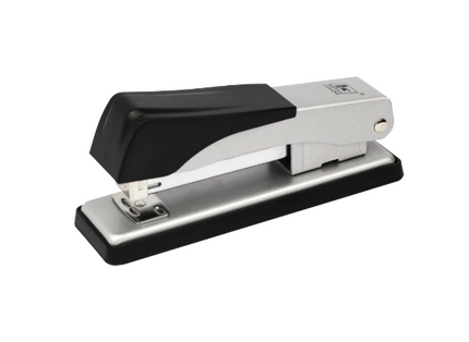 Metal full-strip stapler 24/6 & 26/6, silver base with black handle.
