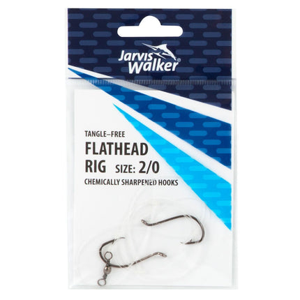 Tangle-free flathead fishing rig, 2/0 chemically sharpened hooks, in blister pack
