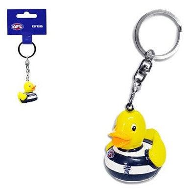AFL key ring with yellow mascot charm on a metal chain and keyring loop