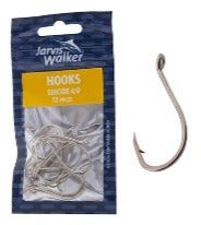 Pack of nickel octopus fishing hooks, size 4/0, 12 pieces, one hook shown