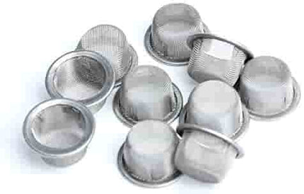 Pack of 10 metal tobacco pipe screens, round mesh discs (Size 2)