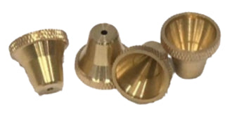 Solid brass flared cone pieces in gold tone, assorted sizes