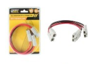 Anderson style twin lead connector with red/black 8mm wires and white plug housings