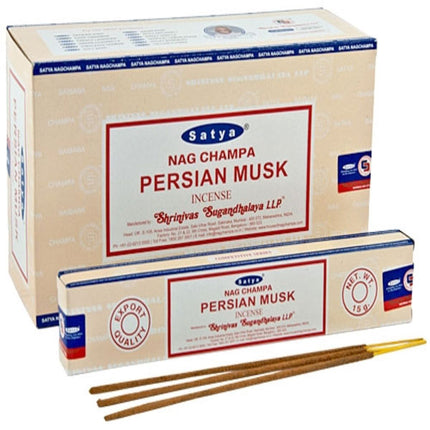 Satya Persian Musk incense sticks with rectangular cardboard box, 180g