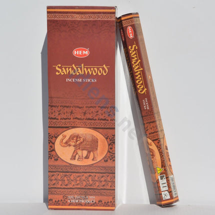 HEM Sandalwood incense sticks gift pack with 120-count box and single stick