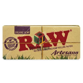 RAW Artesano organic hemp rolling papers booklet, slim size, tan