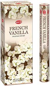 Hexagonal incense sticks box and single pack, French Vanilla, vanilla-yellow graphics