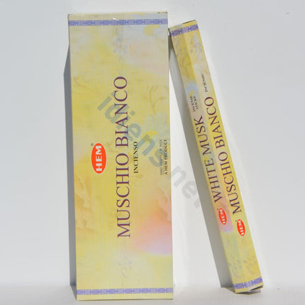 Hexagonal White Musk incense sticks box with incense stick bundle, 120 count
