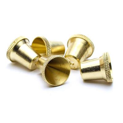 Brass flared cone pieces, open ends with knurled rims (10-pack)