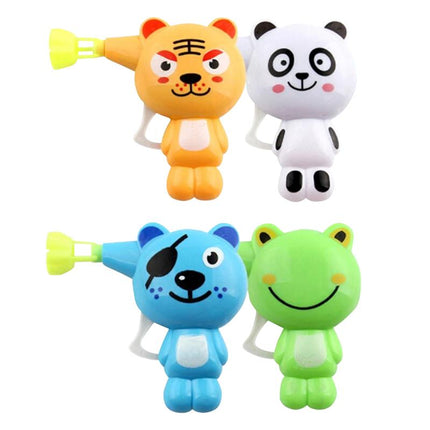 Animal bubble gun set with tiger, panda, dog, and frog figures