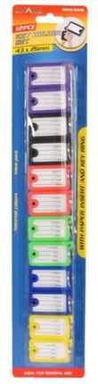 12-piece key tag set in package showing multiple colored card holders and key rings