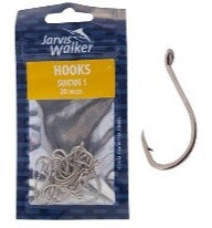 Nickel Size 1 octopus hooks, single hook and 20-pack bag