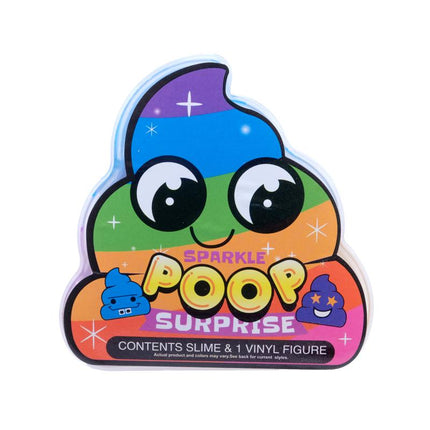 Poop Surprise Sparkle slime pack with 1 vinyl figure, cartoon package