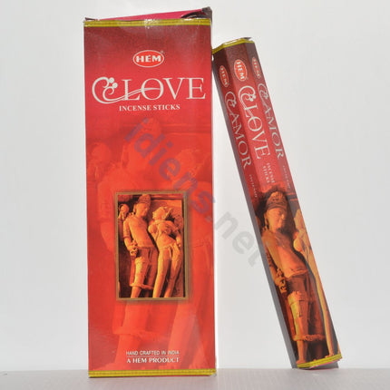 HEM LOVE incense sticks gift set, red hexagonal sticks in box and sleeve, 120-count