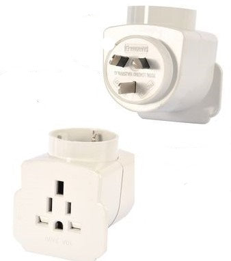 Ez Travel AU universal adaptor plug with earthed 3-pin outlet, compact white