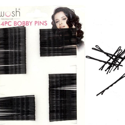 Set of black bobby pins in a blister pack, 144 count